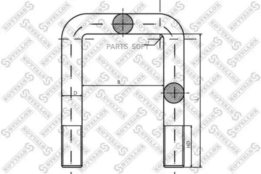 STELLOX 8464341SX 84-64341-SX_стремянка рессоры ! 62xM16x1.5x150/80-П\IVECO Daily