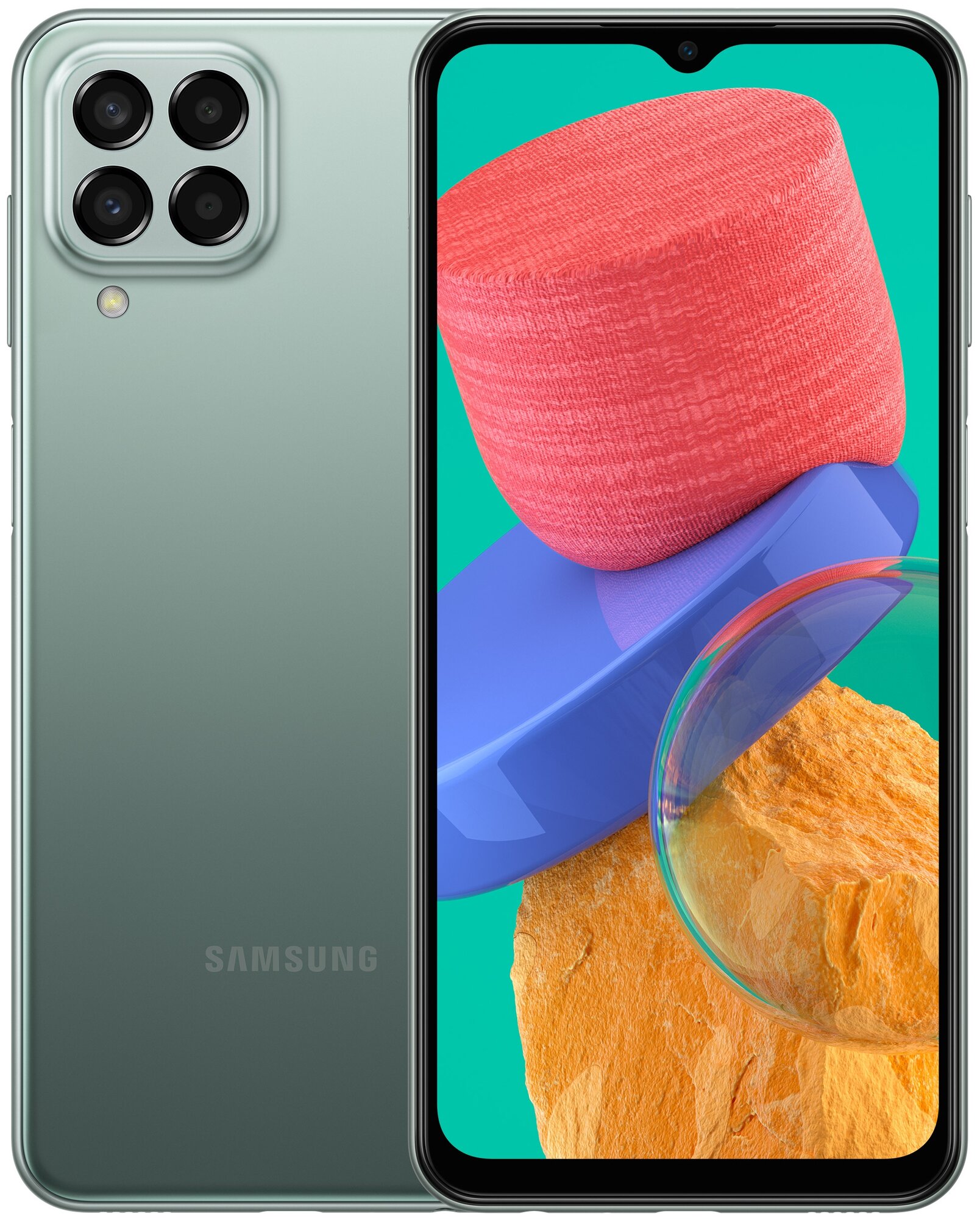 Смартфон Samsung SM-M336B Galaxy M33 128Gb 8Gb зеленый моноблок 3G 4G 6.6 1080x2400 Android 11 50Mpix 802.11 a/b/g/n/ac NFC GPS GSM900/1800 GSM1900 To