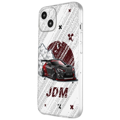 Силиконовый чехол с защитой камеры Mcover на Apple iPhone 13 с рисунком JDM машина силиконовый чехол с защитой камеры mcover на apple iphone 13 с рисунком лиса