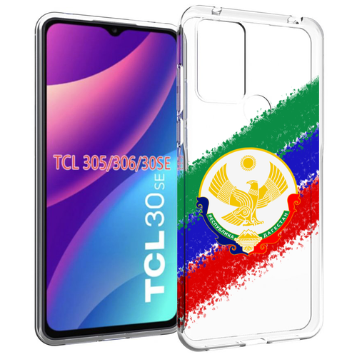 Чехол MyPads герб флаг Дагестана для TCL 30SE / TCL 305 / TCL 306 / TCL 30E задняя-панель-накладка-бампер