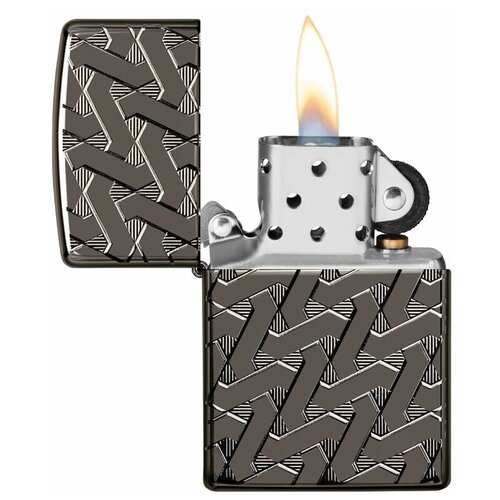 зажигалка бензиновая zippo 48838 armor zippo flame бензин для зажигалки топливо 125 мл Зажигалка Armor с покр. High Polish Black Ice, черная Zippo 49173 GS