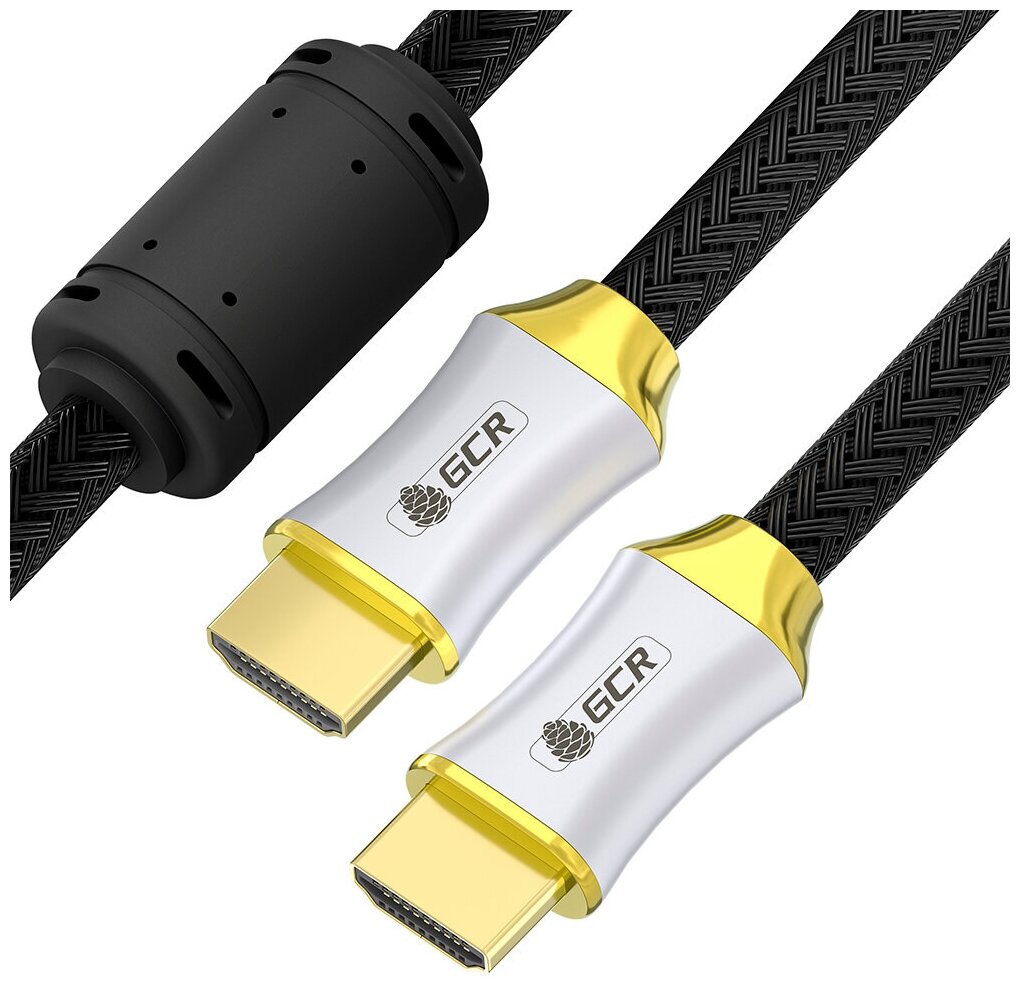 Кабель HDMI 2.0 DELUX нейлон Ultra HD 4K 60Hz 18 Гбит/с 3D для Smart TV PS4 Xbox One 24K (GCR-HM801) черный 1.0м