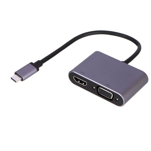 Сплиттер Ugreen CM162 USB Type-C - HDMI + VGA Adapter Silver 50505 переходник full hd 1080p type c на vga 15 контактов