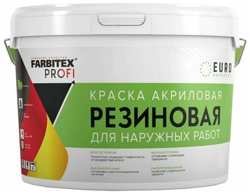 Farbitex Краска акриловая резиноваясерый 7040 (3 кг) профи 4300009296