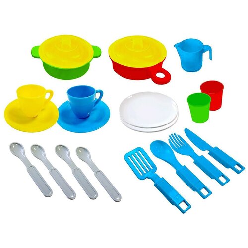 Набор посуды Green Plast 23 предмета игровой набор green plast кухня 24 предмета green plast