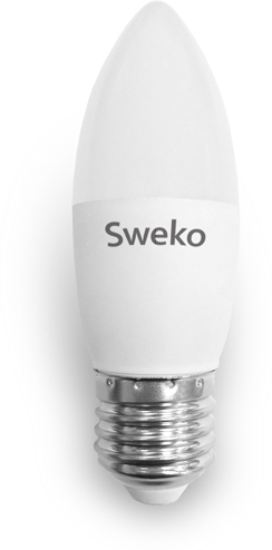 Лампа светодиодная Sweko 38755, E27, C35, 10 Вт, 3000 К теплый свет (5штук)