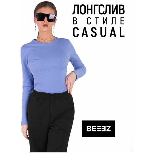 Лонгслив BEEEZ, размер S, фиолетовый шорты beeez размер s синий фиолетовый