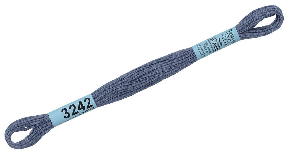 Мулине GAMMA нитки для вышивания 8м. 3242 серо-синий, 1 штука.