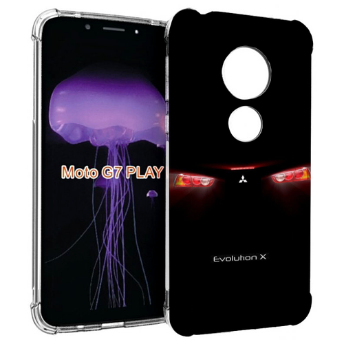 Чехол MyPads mitsubishi-мицубиси-1 для Motorola Moto G7 Play задняя-панель-накладка-бампер