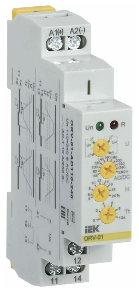 ORV-01-AD110-240 Реле напряжения ORV. 1ф 110-240 В AC/DC IEK - фото №1