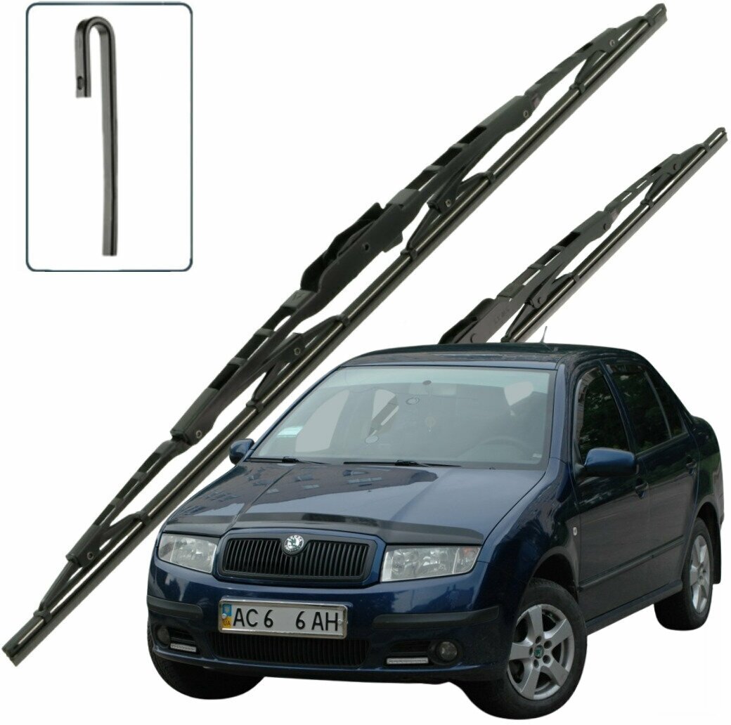 Дворники Skoda Fabia (1) MK1 Шкода Фабиа 2004 2005 2006 2007 2008 каркасные 530-480