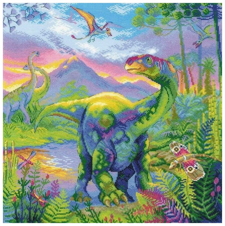 Набор для вышивания Риолис "Эра динозавров" 40х40 см