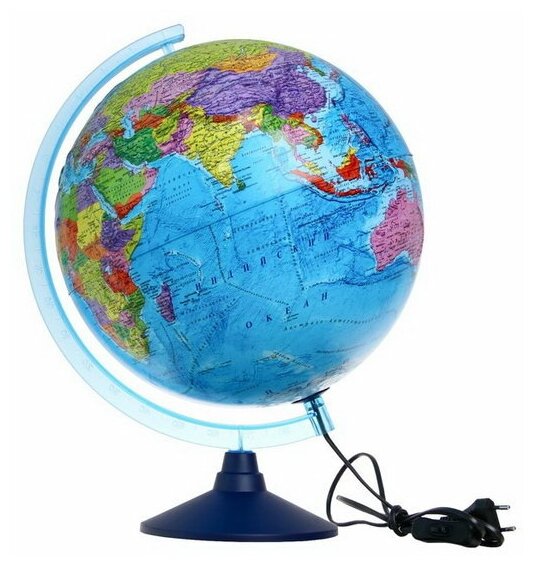Глобус политический интерактивный, рельефный, диаметр 320 мм, с подсветкой, с очками