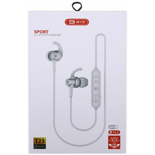 Наушники беспроводные BT ver50 BYZ T23 вакуумные с микрофоном 73mAh белый 146400₽