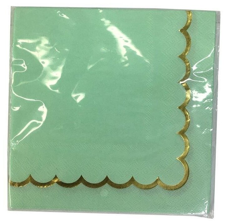 Салфетки бумажные 33х33см, 2-слойные Веселый хоровод Золотая волна с зеленым, 12шт. - фотография № 2