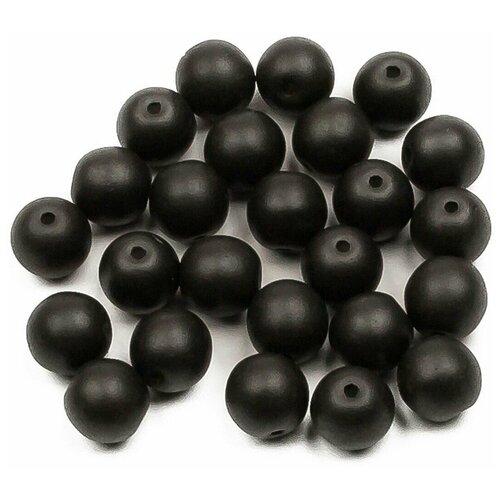 Стеклянные чешские бусины, круглые, Round Beads, 6 мм, цвет Alabaster Metallic Black, 25 шт. стеклянные чешские бусины круглые round beads 6 мм цвет alabaster metallic steel 25 шт 2010 29403 1