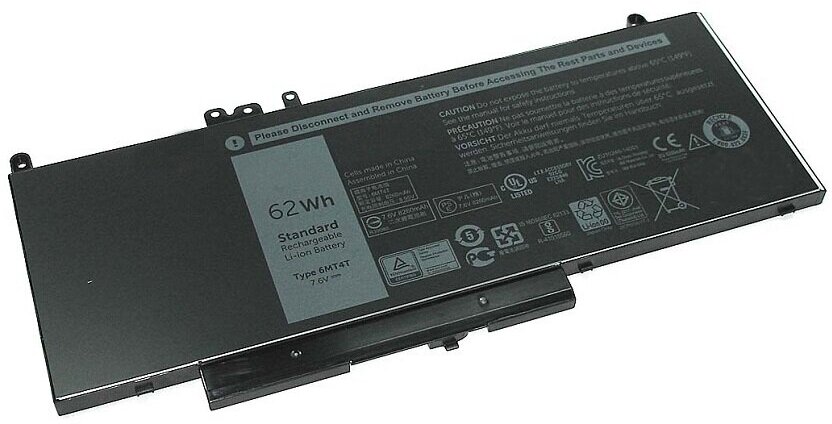 Аккумуляторная батарея для ноутбука Dell Latitude E5470 E5570 7.6V 62Wh 6MT4T