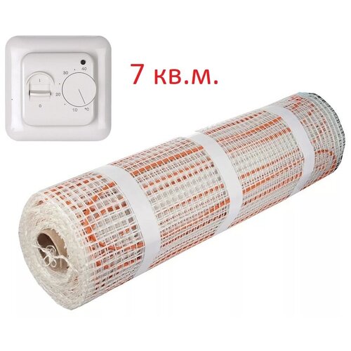 Теплый пол под плитку 7 м2 + регулятор нагревательный мат для тёплого пола danfoss ecmat 150t 7 м² 1050 вт