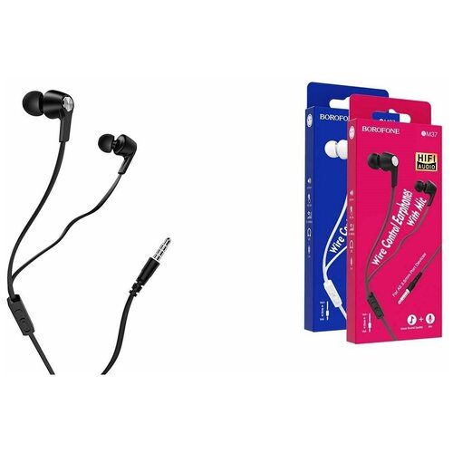 Наушники BOROFONE BM37 Noble sound wire control earphones 35мм цвет черная 52000₽