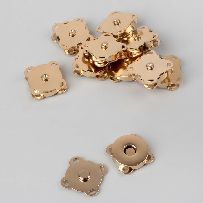 Арт Узор Кнопки магнитные, пришивные, d = 18 мм, 10 шт, цвет золотой