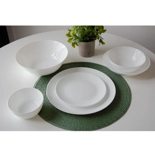 Тарелка суповая 230мм, белая, опаловое стекло Сфера 6шт/уп