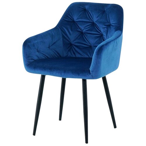 Стул-кресло мягкий офисный обеденный кухонный рабочий на ножках со спинкой подлокотниками Лофт BYROOM Home Hyggekrog для кухни гостиной спальни, синий