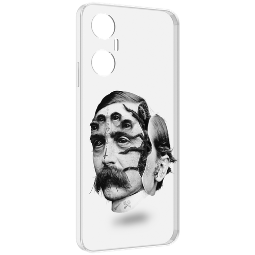 Чехол MyPads страшное лицо мужчины для Infinix Hot 20 5G задняя-панель-накладка-бампер