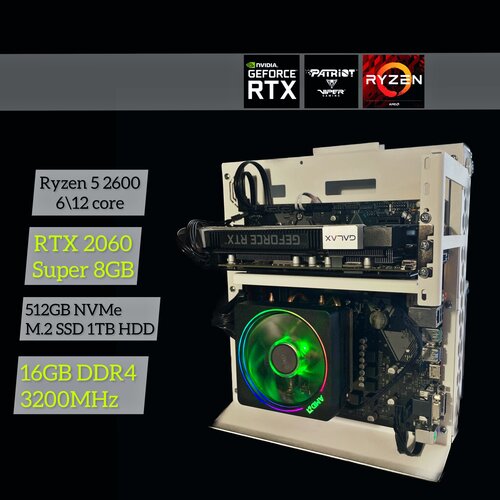Игровой компьютер Ryzen 5 3500X 6 ядер 12 потоков, RTX 2060 Super 8GB, 16GB Viper Patriot, 512GB m2, 1TB Hdd.