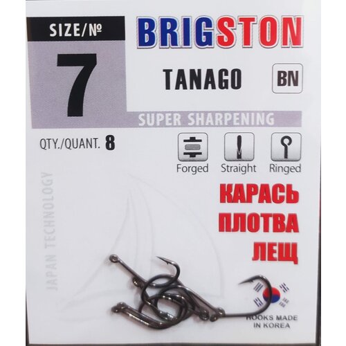 фото Рыболовные крючки brigston tanago (bn) №7 упаковка 8 штук