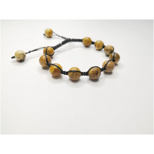 фото Браслет яшма песочная мужской шамбала из натурального камня с любовью