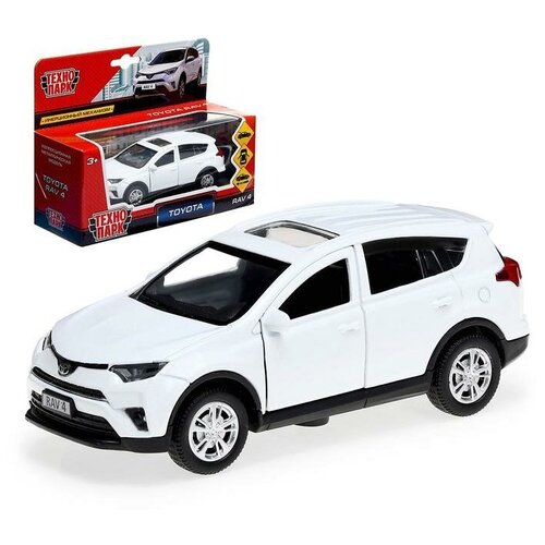 Машина металлическая TOYOTA RAV4, 12 см, открывающиеся двери, инерционная, цвет белый легковой автомобиль welly toyota camry 43728 1 38 11 см белый