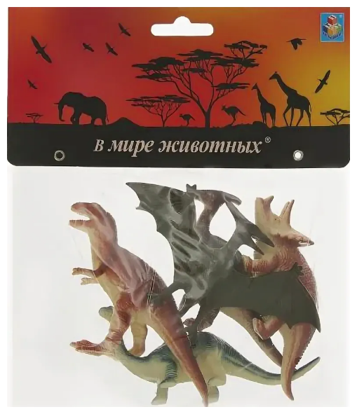 Игровой набор 1Toy В мире животных Динозавры 5 штук 10 - 15 см - фото №4