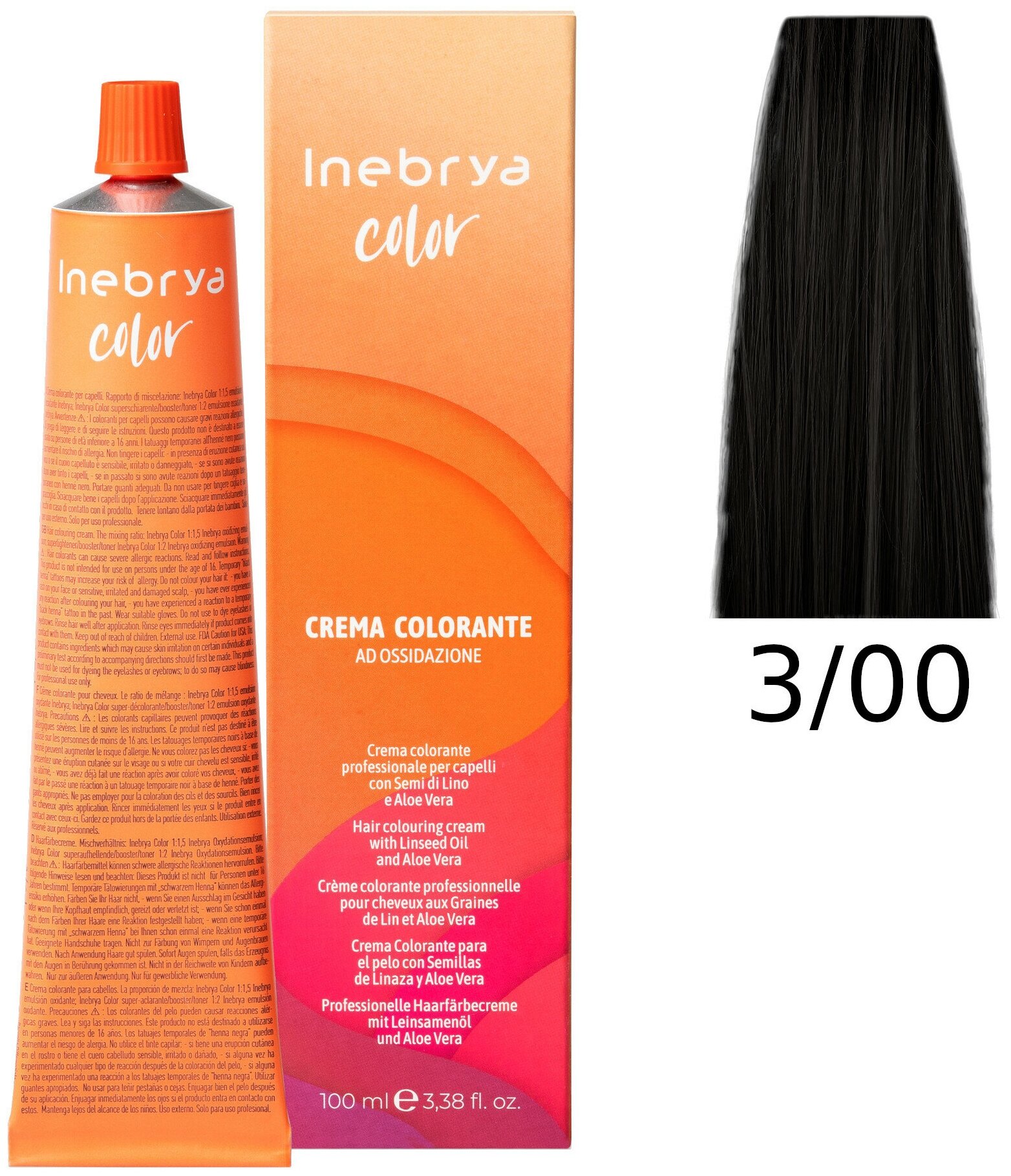 Крем-краска Inebrya Color Professional 3/00 Тёмный шатен Натуральный насыщенный 100 мл