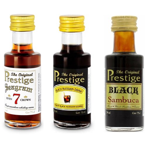 Эссенции Prestige Black Sambuca, Black Russian, Seagram American Whiskey