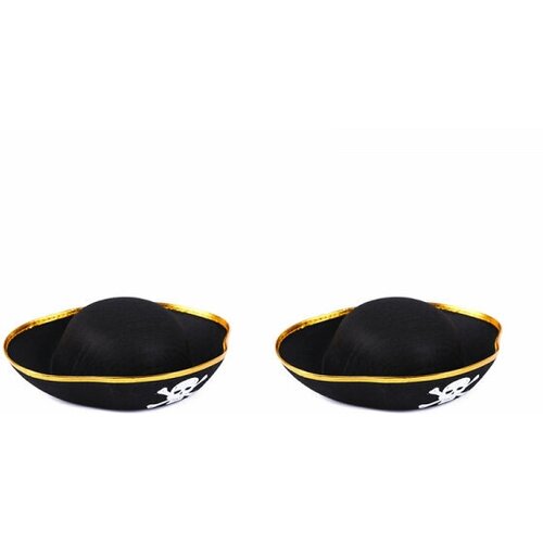 Шляпа пиратская взрослая Пират (Набор 2 шт.) черная пиратская рубашка 10658 56
