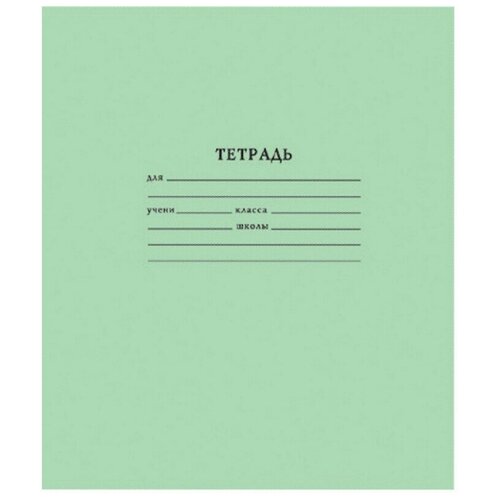 Тетрадь школьная А5,18л, клетка,10шт/уп зелёная Брянск