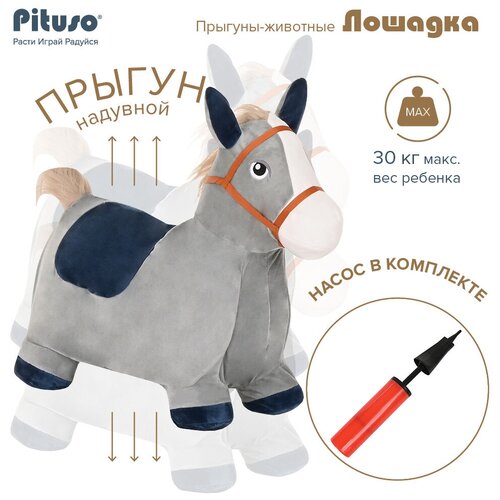 Игрушка-попрыгун Pituso Ослик GS015, серый