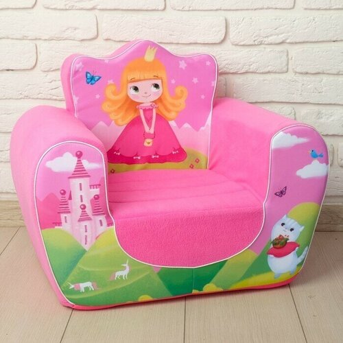 Мягкая игрушка кресло Принцесса, цвет розовый