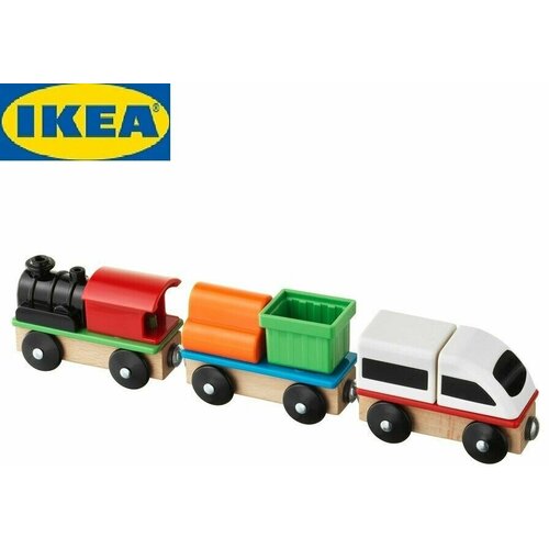 Поезд IKEA LILLABO лиллабу, 3 вагона, разноцветный