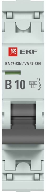 Выключатель автоматический 1п 10А (B) 6кА ВА 47-63N PROxima EKF M636110B - фотография № 2