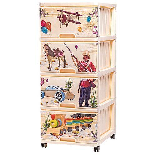 Комод Дуня с рисунком комод детский для игрушек 4 выдвижных ящика красотка