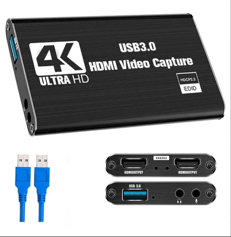 Карта захвата HDMI USB 3.0 4K Ultra HD 1080P 60 fps Черный