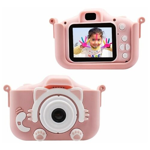 Детский фотоаппарат цифровой с камерой видео играми подарок ребенку девочке на день рождения розовый 159900₽