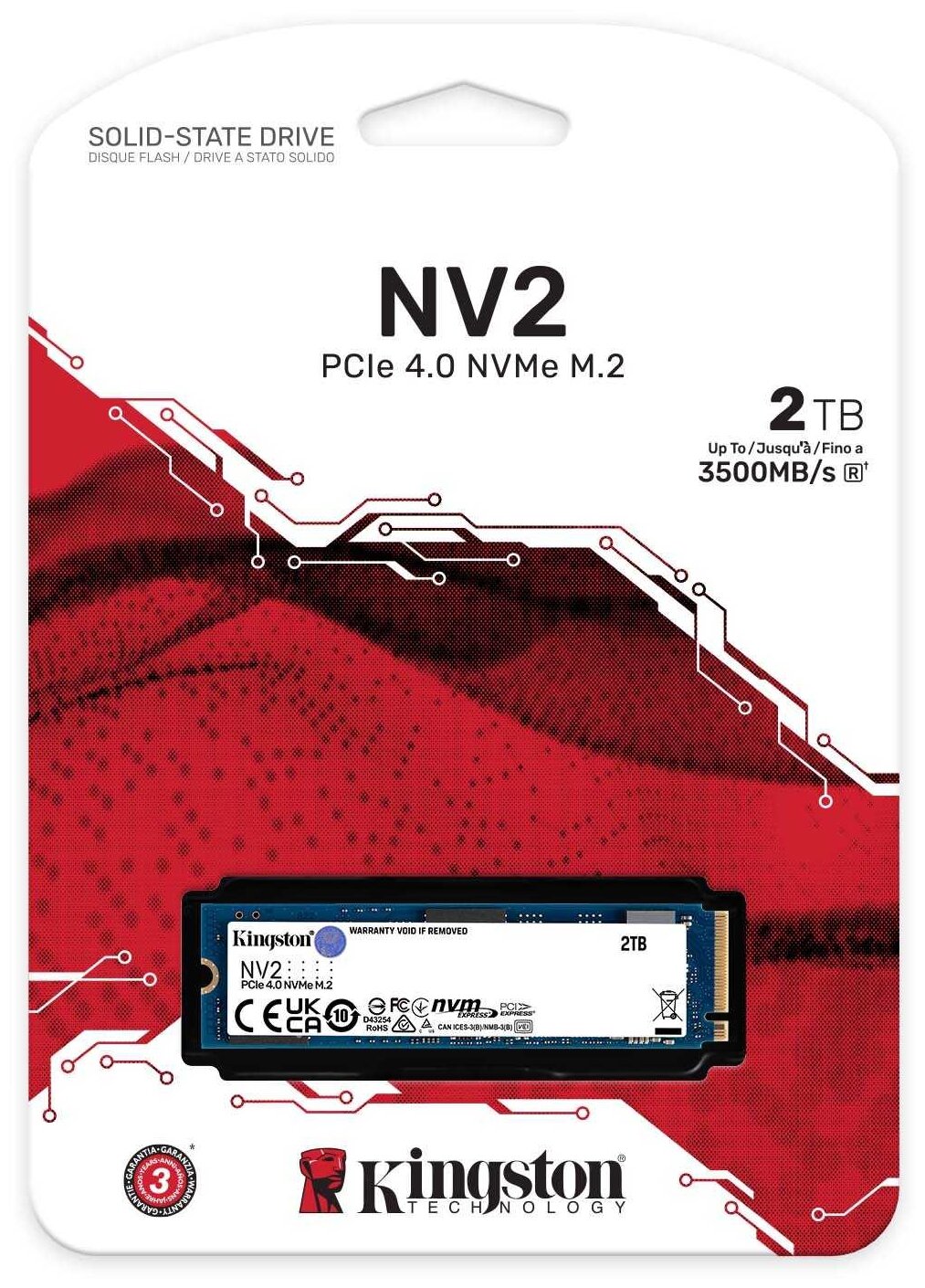 Твердотельный накопитель Kingston NV2 2Tb PCI-E 4.0 x4 SNV2S/2000G - фото №4