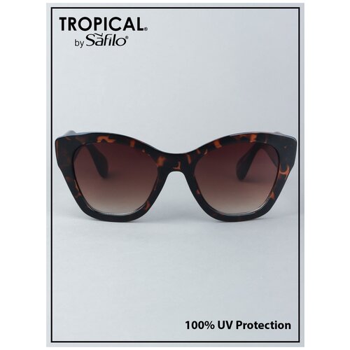 фото Солнцезащитные очки tropical, бабочка, оправа: пластик, градиентные, с защитой от уф, для женщин, коричневый