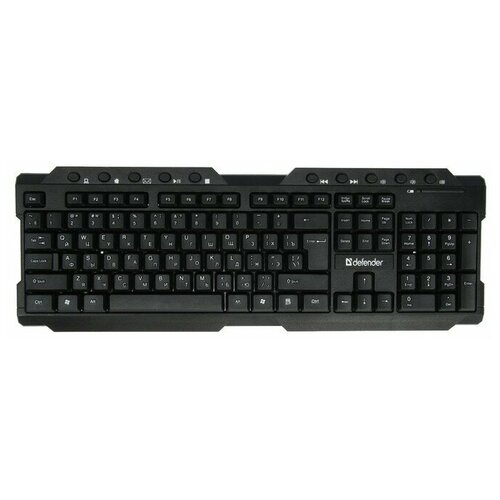Клавиатура Defender Element HB-195 RU беспроводная мембранная 114 клав USB 2xAA черная 144100₽