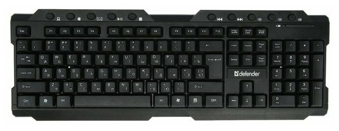 Клавиатура Defender Element HB-195 RU беспроводная мембранная 114 клав USB 2xAA черная  1 шт.