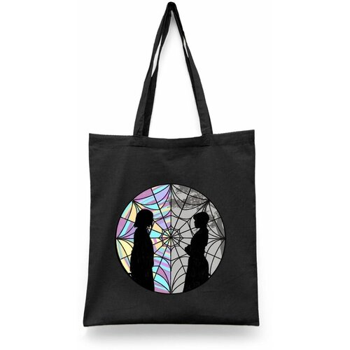 фото Сумка-шоппер унисекс каждому своё "уэнсдей/венсдей/wednesday" черная