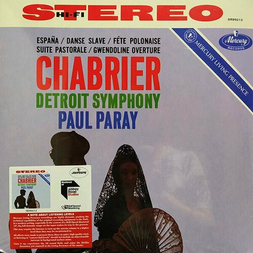 paul paray the music of chabrier 1 lp half speed master Paul Paray, Detroit Symphony Orchestra - Chabrier: Espana / Danse Slave / Fete Polonaise / Suite Pastorale / Gwendoline Overture [Half-Speed Master] (028948521944)