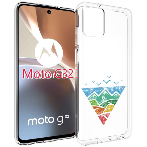 Чехол MyPads Лес земля море чайки для Motorola Moto G32 задняя-панель-накладка-бампер